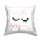 Stupell Industries Hello Gorgeous Black Eyelashes Typography Throw Pillow 18" x 18"